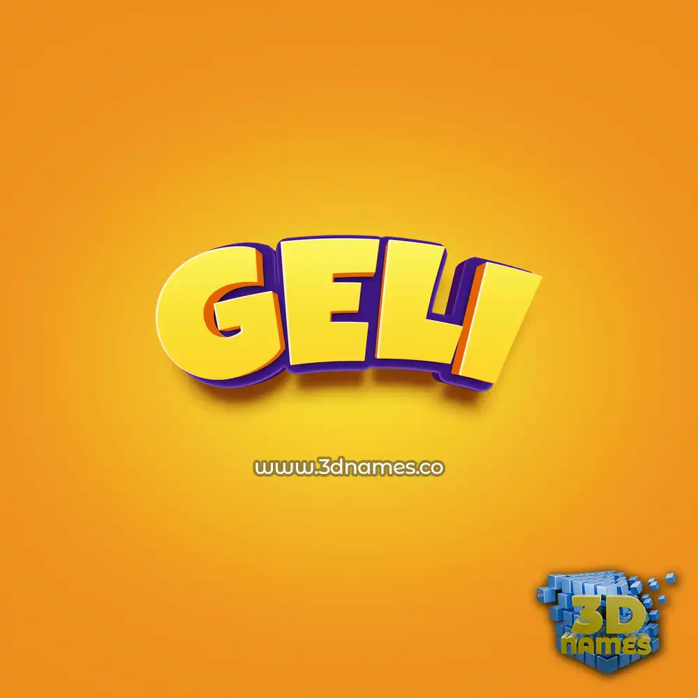 geli in Orange Toon style - 3D name wallpaper