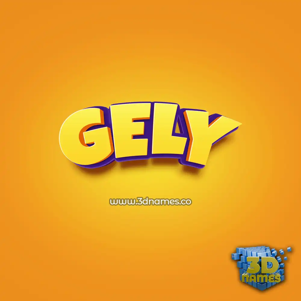gely in Orange Toon style - 3D name wallpaper