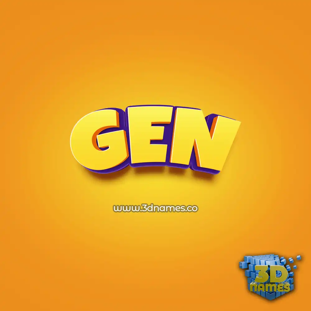 gen in Orange Toon style - 3D name wallpaper
