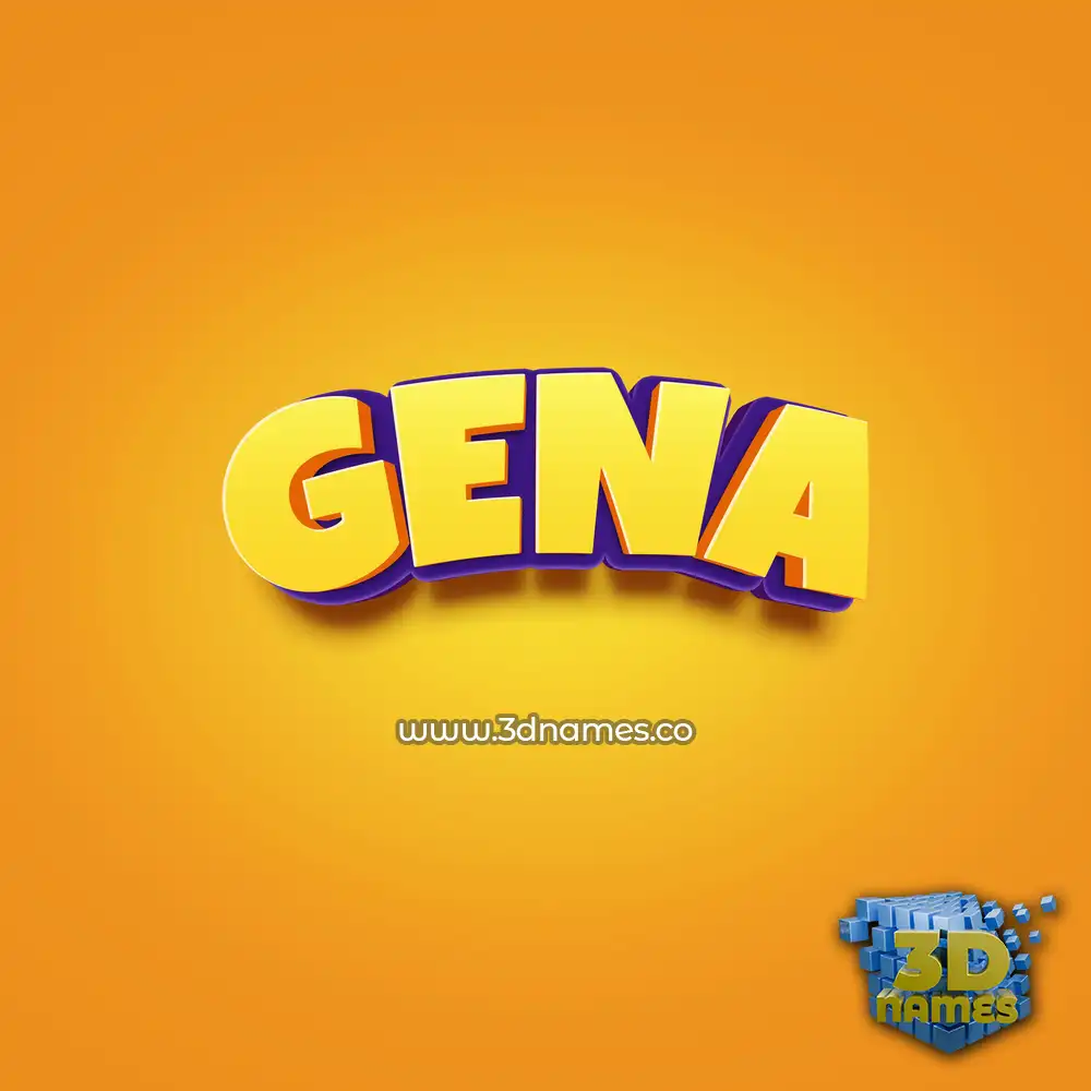 gena in Orange Toon style - 3D name wallpaper