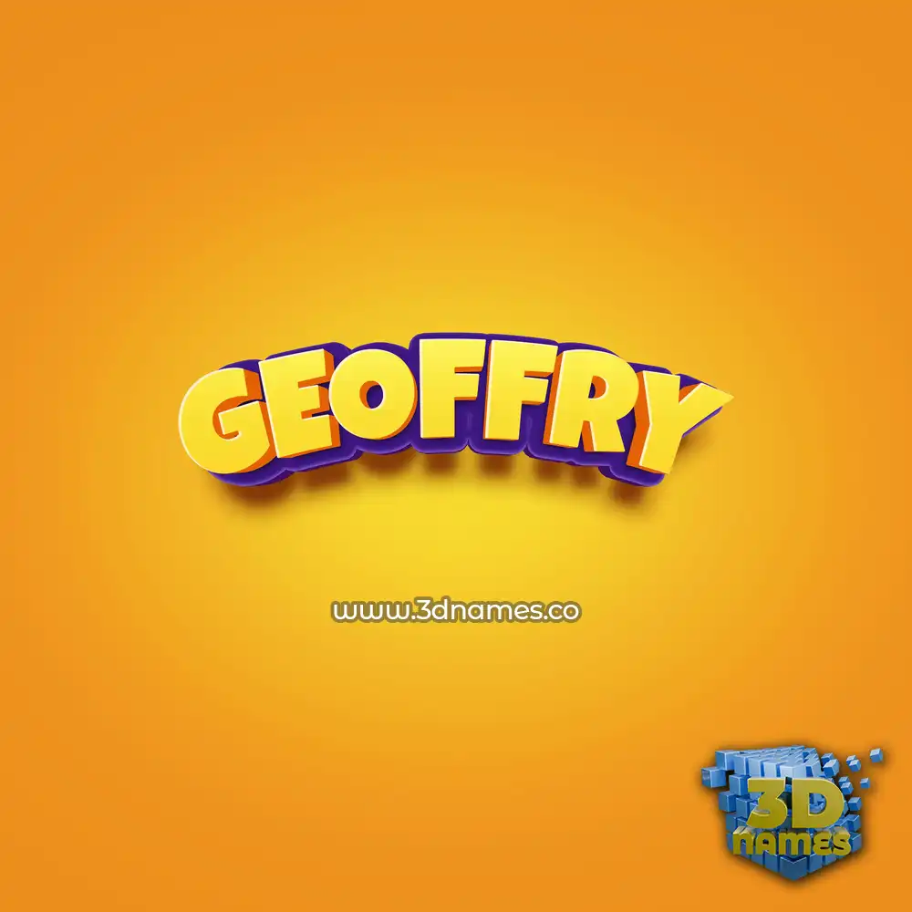 geoffry in Orange Toon style - 3D name wallpaper