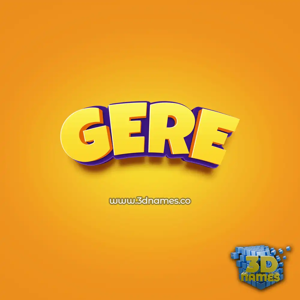 gere in Orange Toon style - 3D name wallpaper