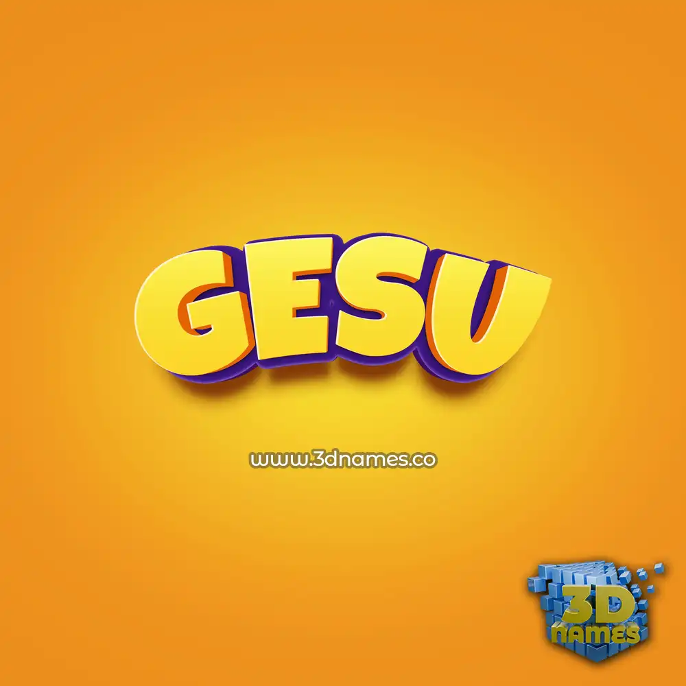 gesu in Orange Toon style - 3D name wallpaper