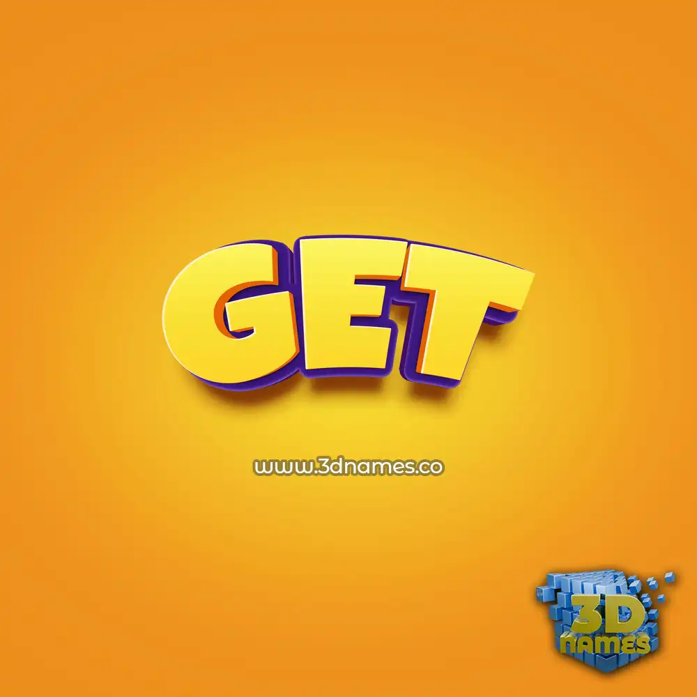 get in Orange Toon style - 3D name wallpaper