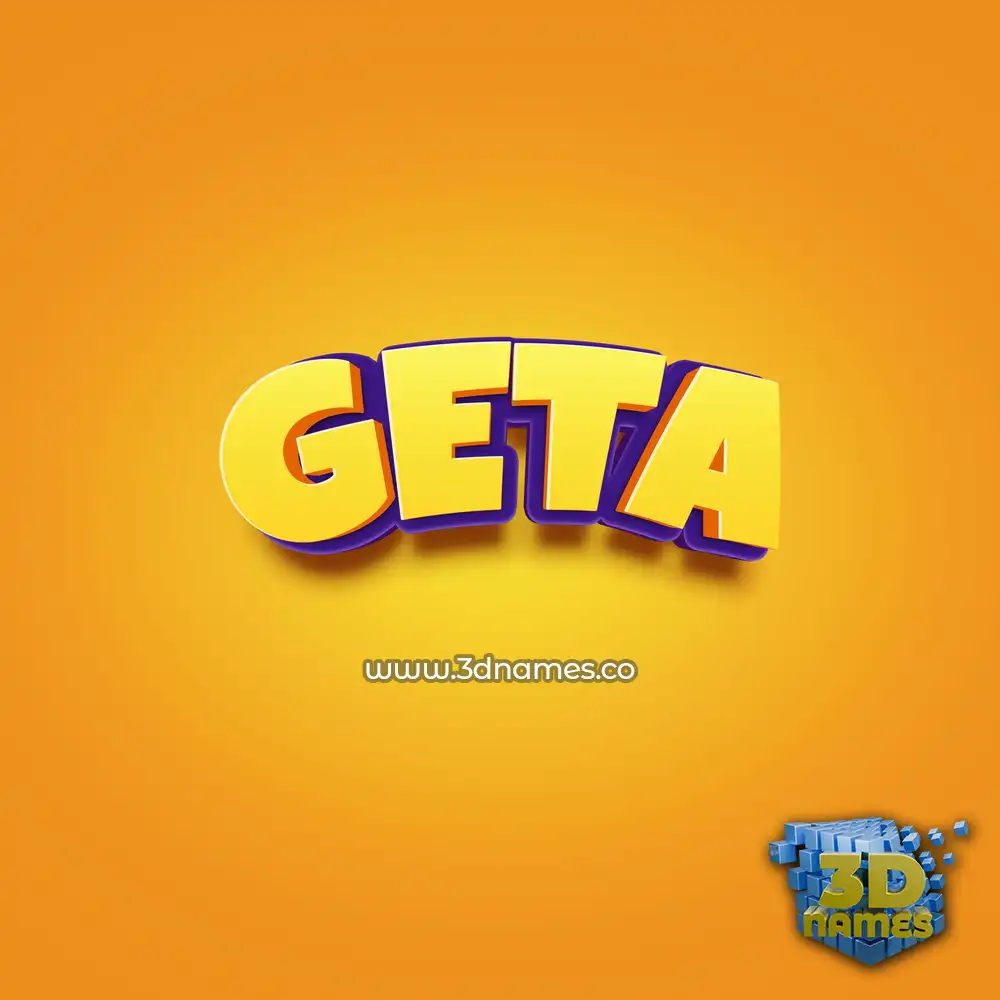 geta in Orange Toon style - 3D name wallpaper