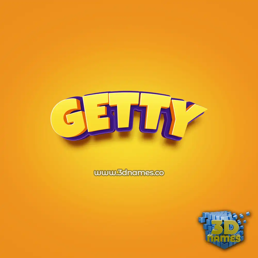getty in Orange Toon style - 3D name wallpaper