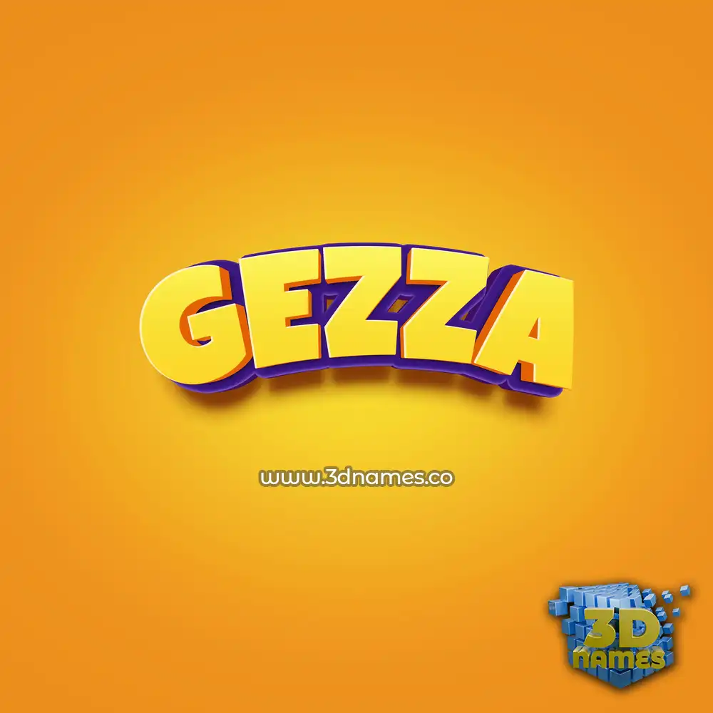 gezza in Orange Toon style - 3D name wallpaper