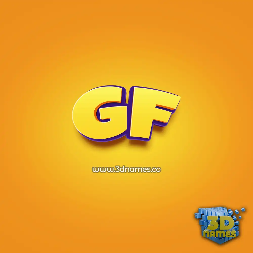 gf in Orange Toon style - 3D name wallpaper