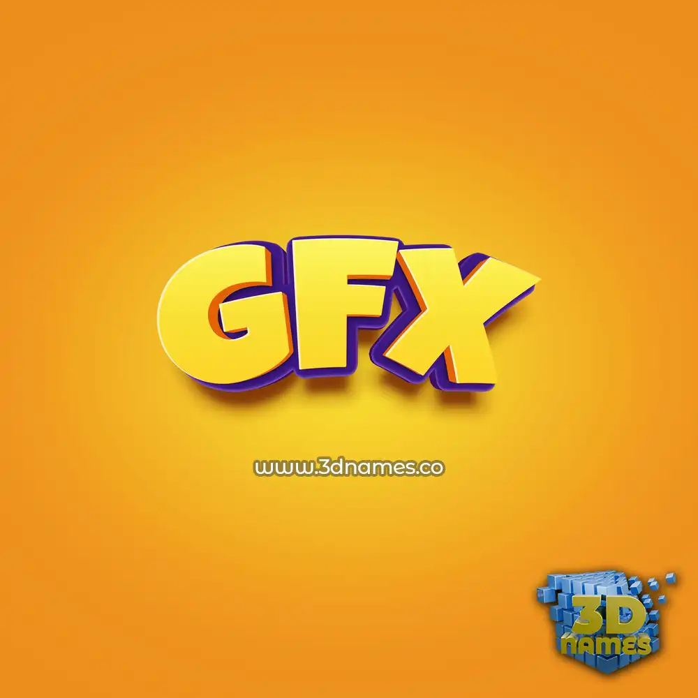 gfx in Orange Toon style - 3D name wallpaper