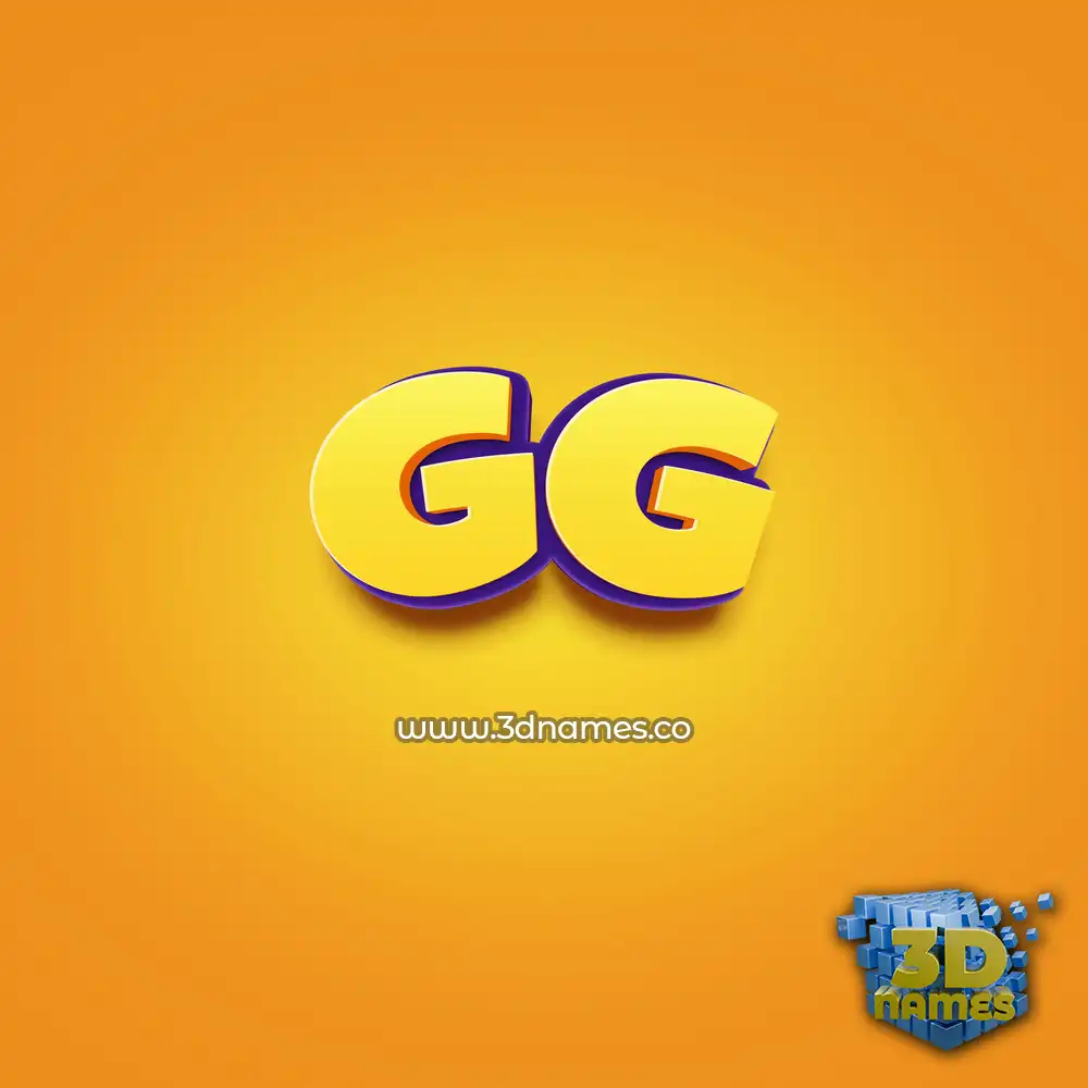 gg in Orange Toon style - 3D name wallpaper