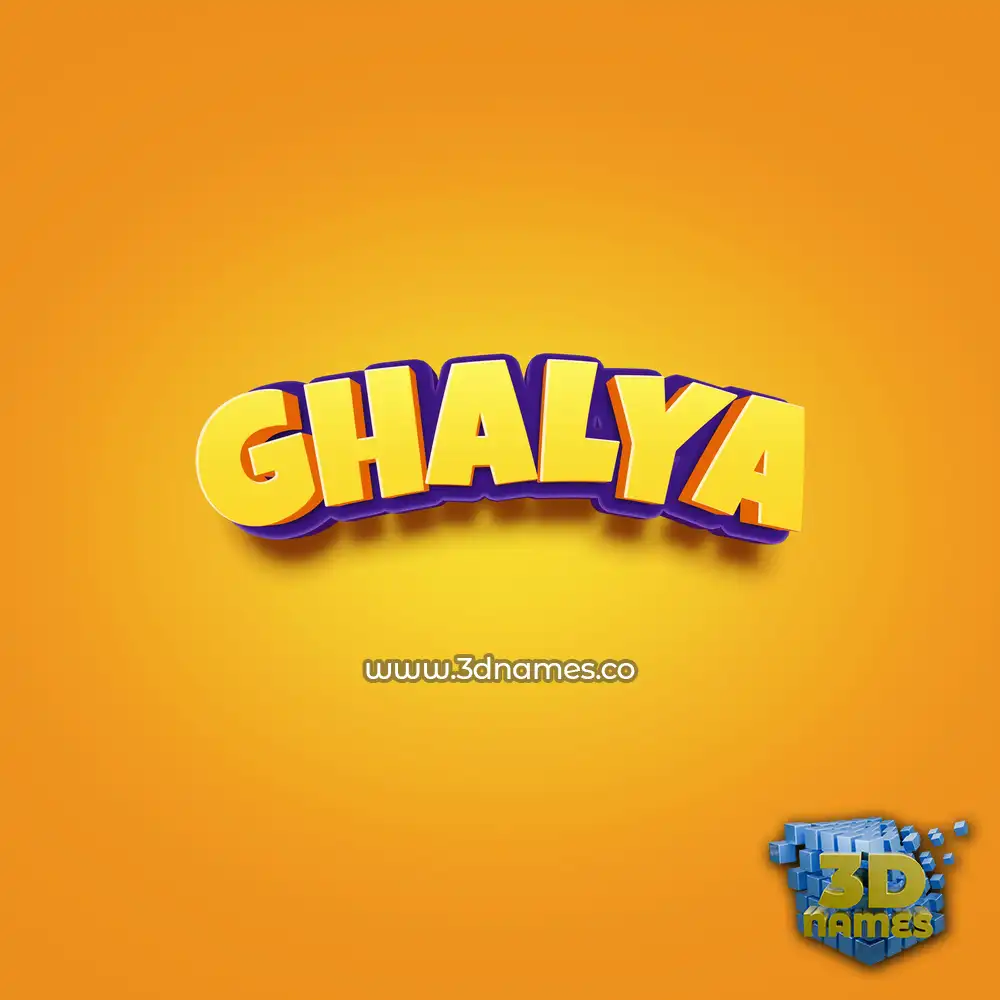 ghalya in Orange Toon style - 3D name wallpaper
