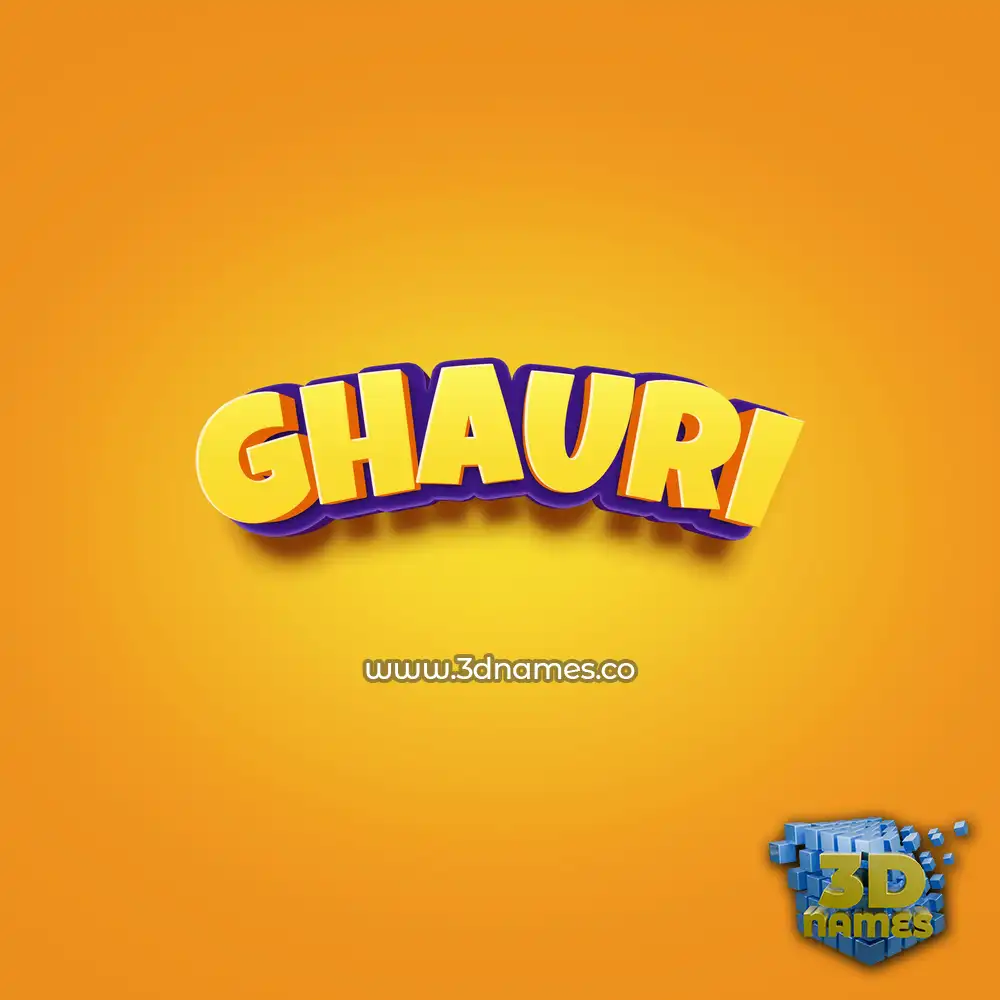 ghauri in Orange Toon style - 3D name wallpaper