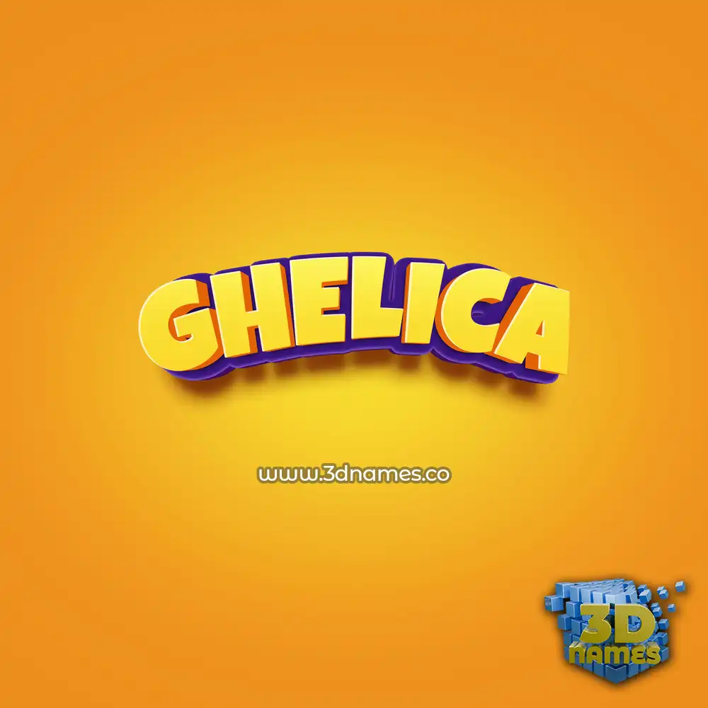 ghelica in Orange Toon style - 3D name wallpaper