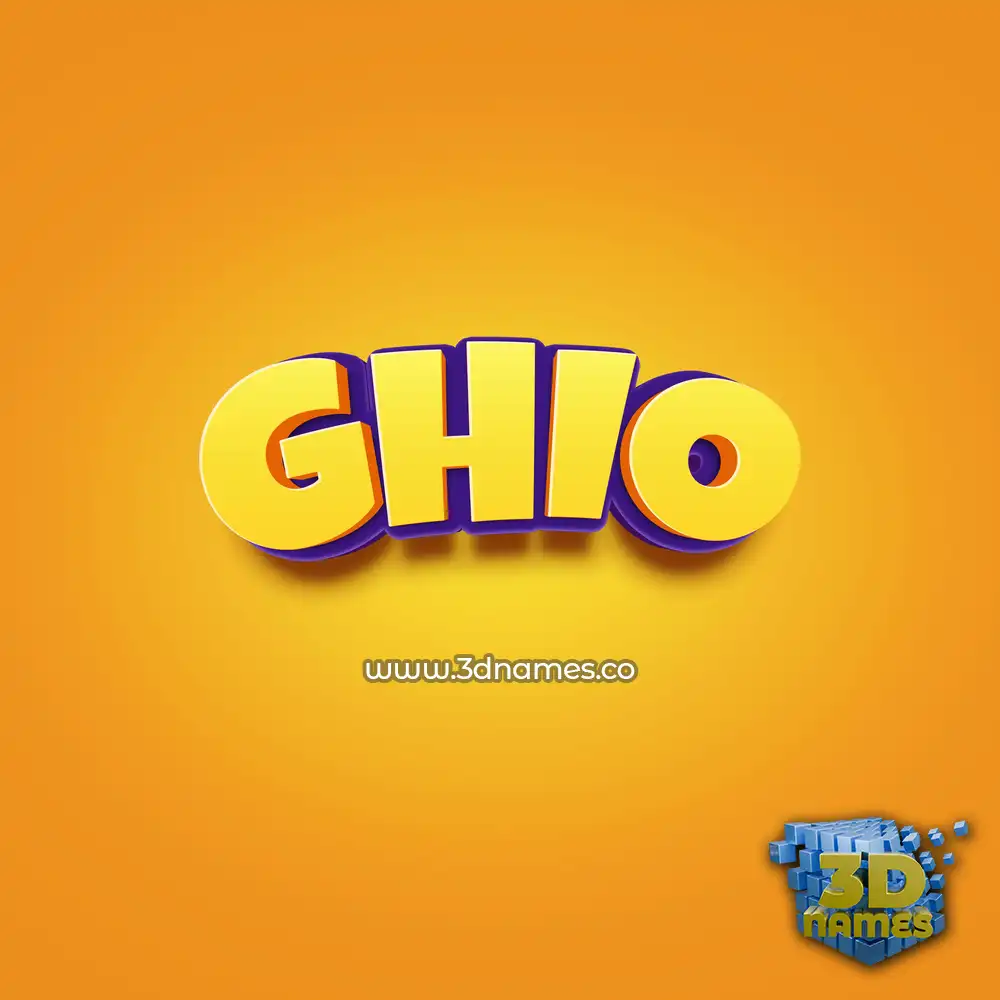 ghio in Orange Toon style - 3D name wallpaper