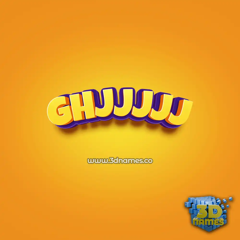 ghjjjjj in Orange Toon style - 3D name wallpaper