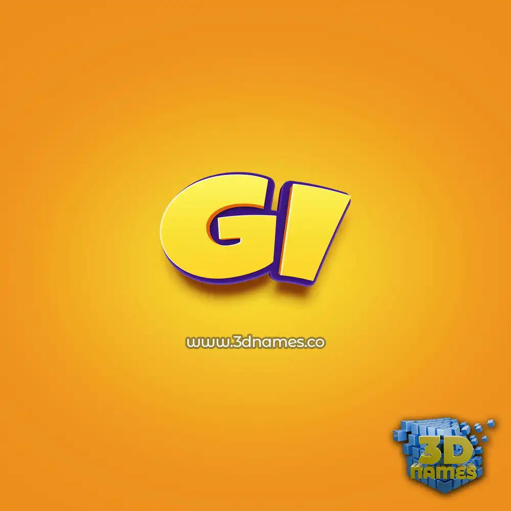 gi in Orange Toon style - 3D name wallpaper