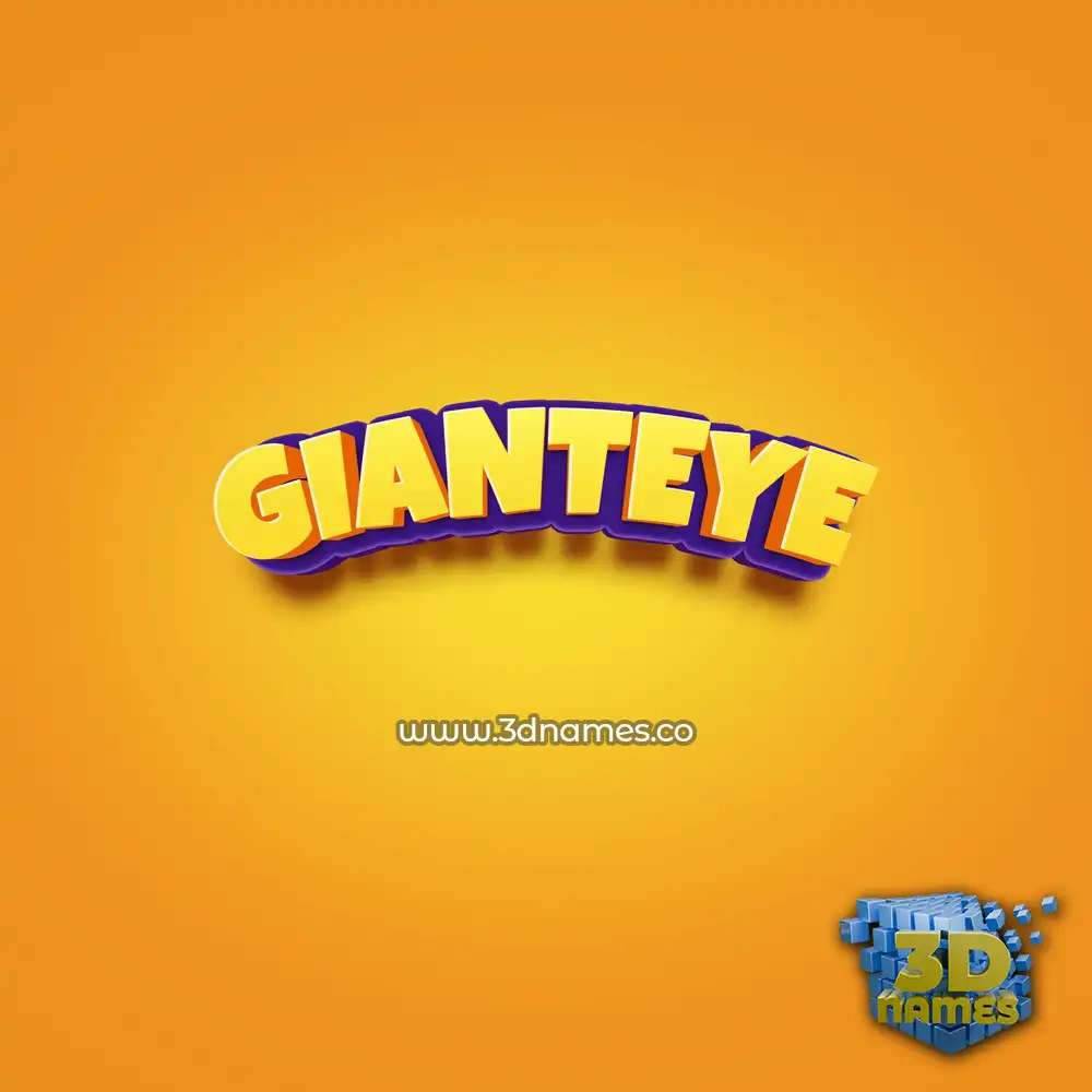 gianteye in Orange Toon style - 3D name wallpaper