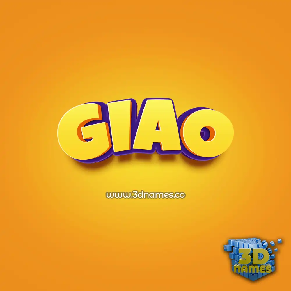 giao in Orange Toon style - 3D name wallpaper