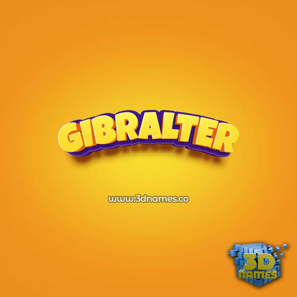 gibralter in Orange Toon style - 3D name wallpaper