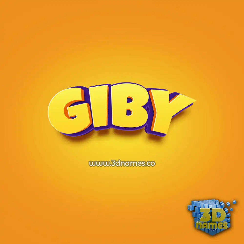 giby in Orange Toon style - 3D name wallpaper