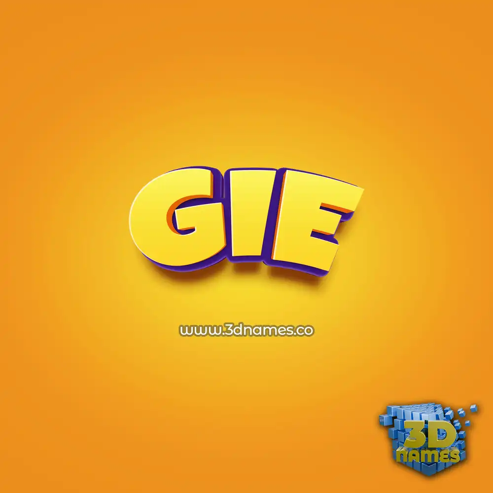 gie in Orange Toon style - 3D name wallpaper