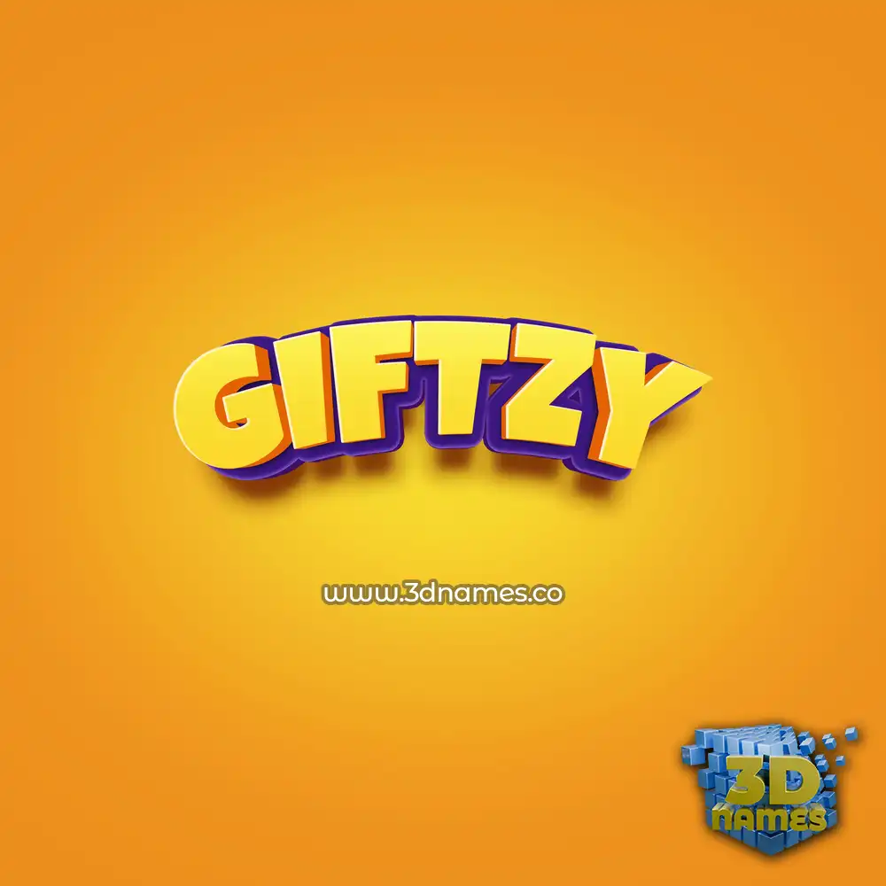 giftzy in Orange Toon style - 3D name wallpaper