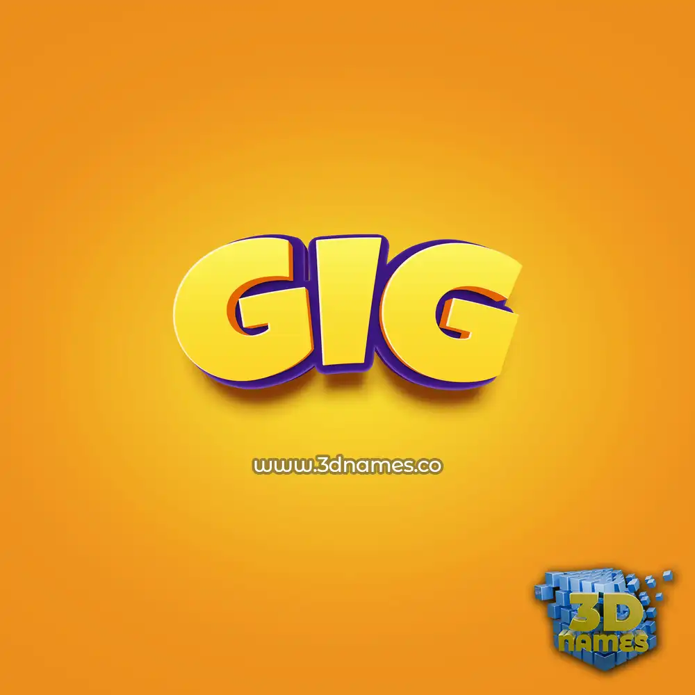 gig in Orange Toon style - 3D name wallpaper