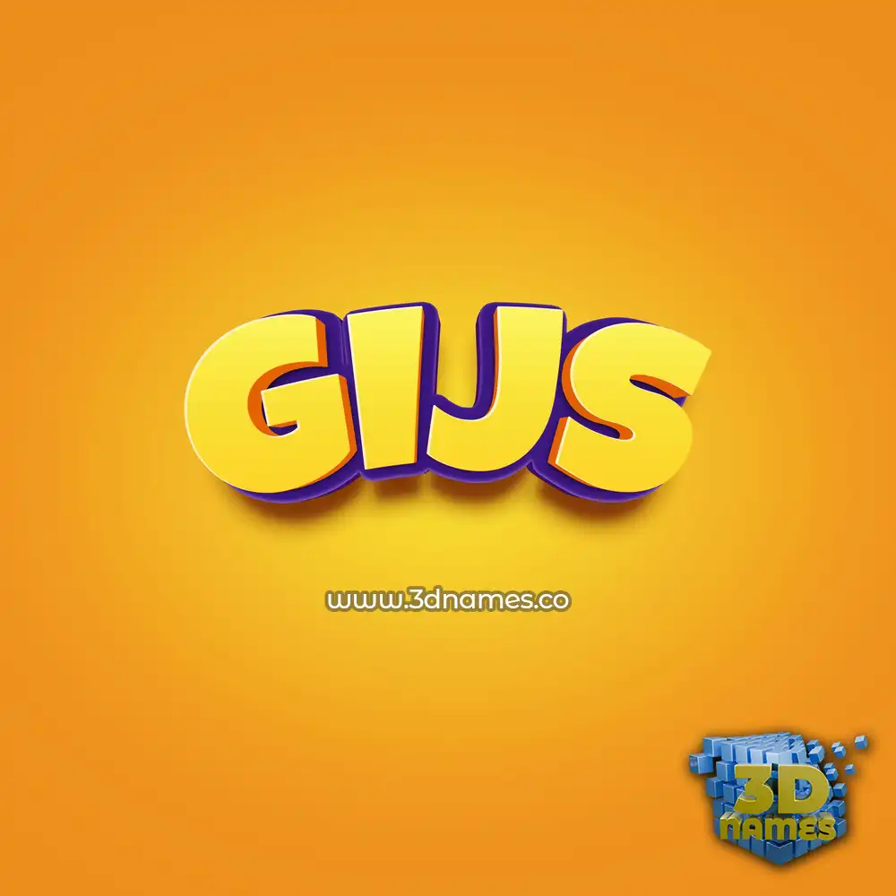 gijs in Orange Toon style - 3D name wallpaper