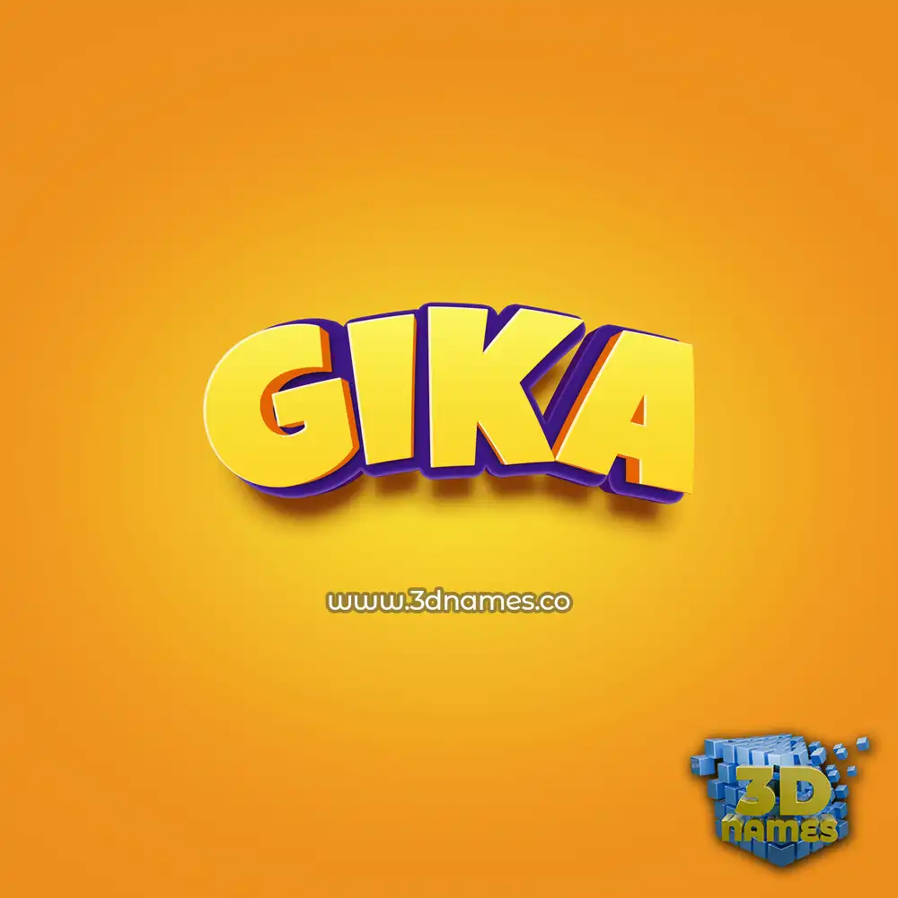 gika in Orange Toon style - 3D name wallpaper