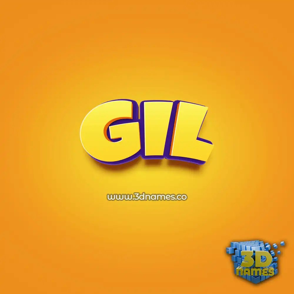 gil in Orange Toon style - 3D name wallpaper