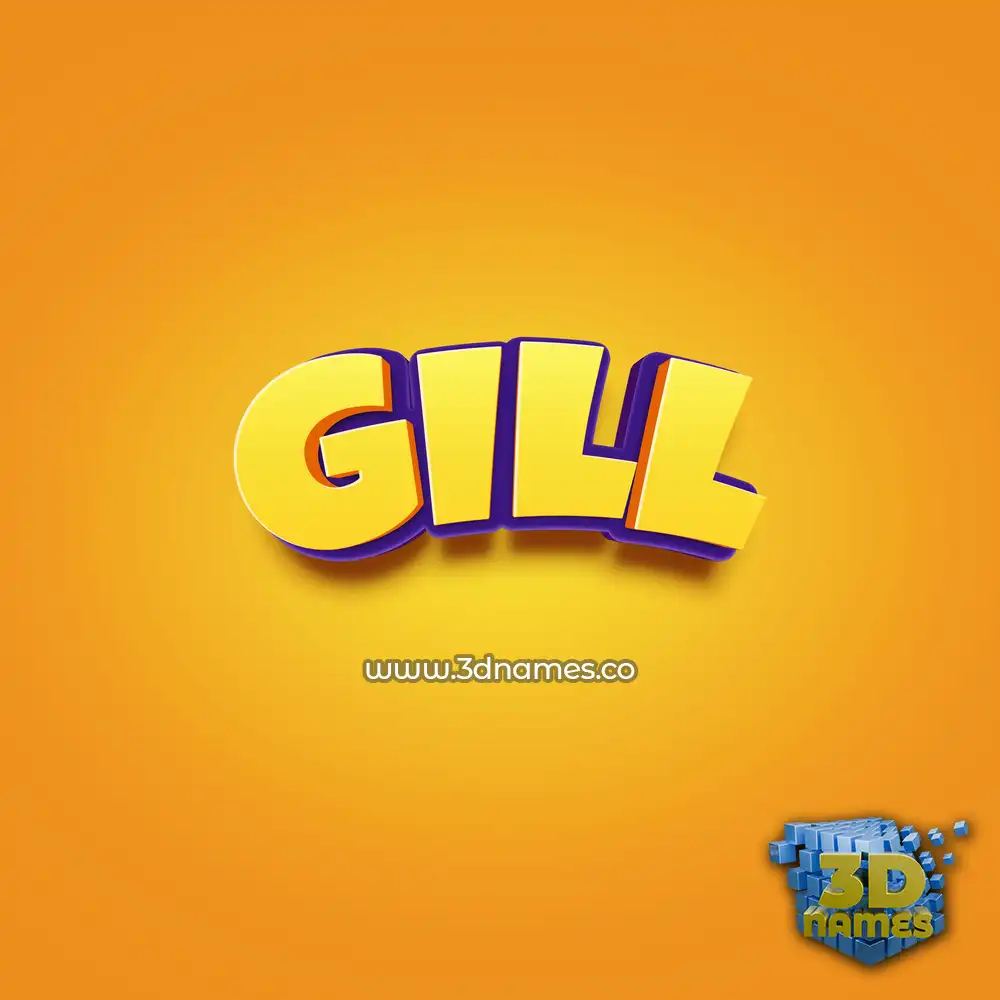 gill in Orange Toon style - 3D name wallpaper