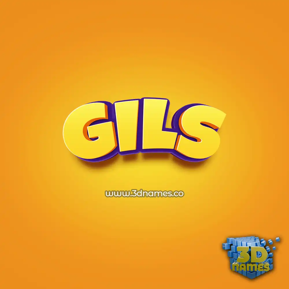 gils in Orange Toon style - 3D name wallpaper
