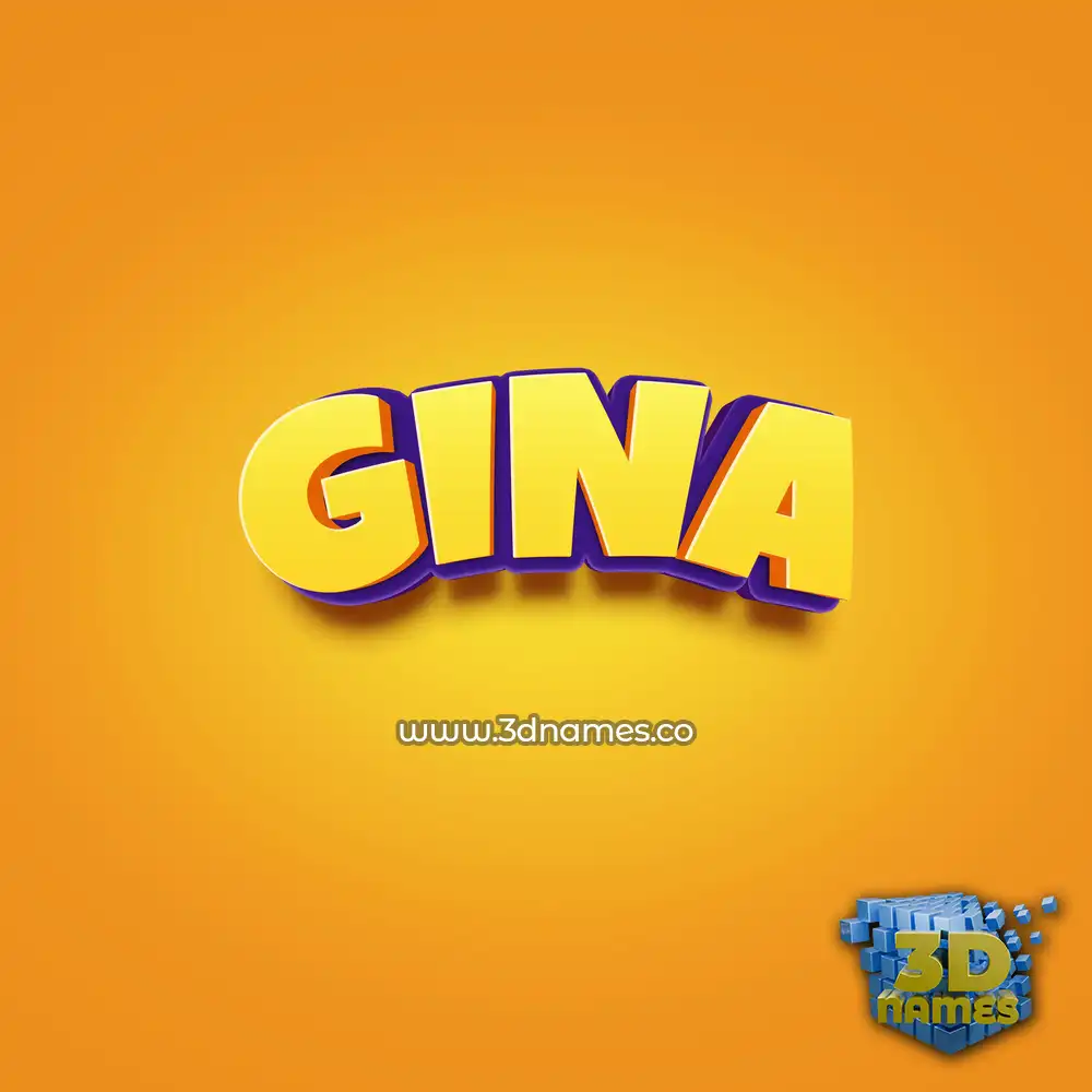 gina in Orange Toon style - 3D name wallpaper