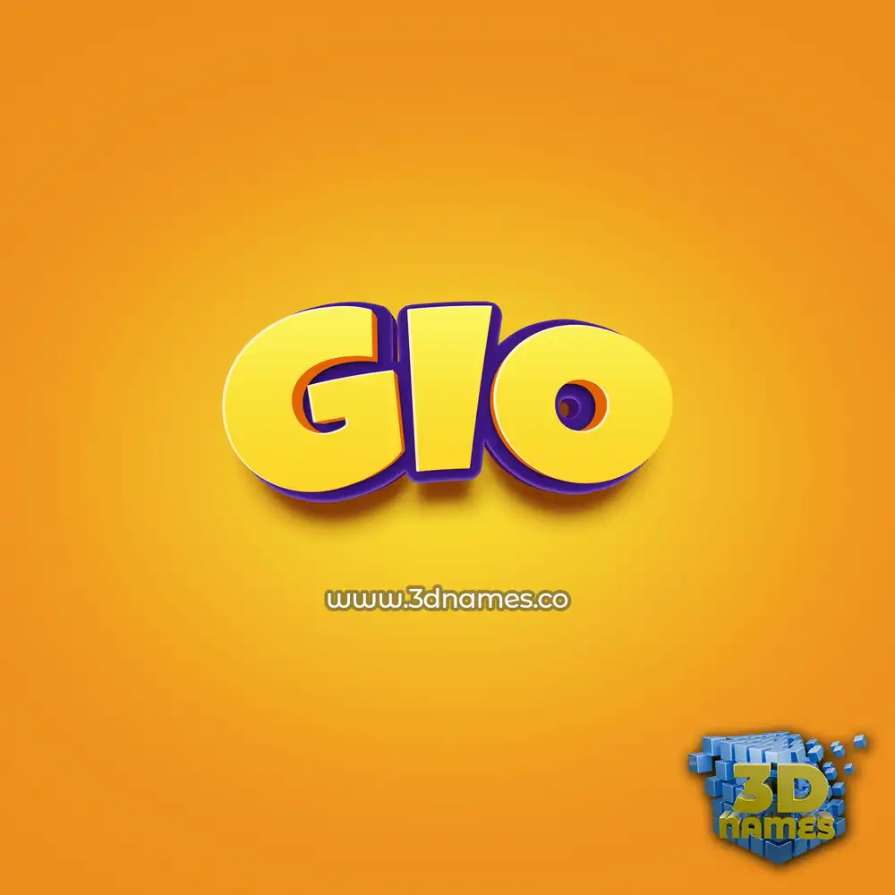 gio in Orange Toon style - 3D name wallpaper