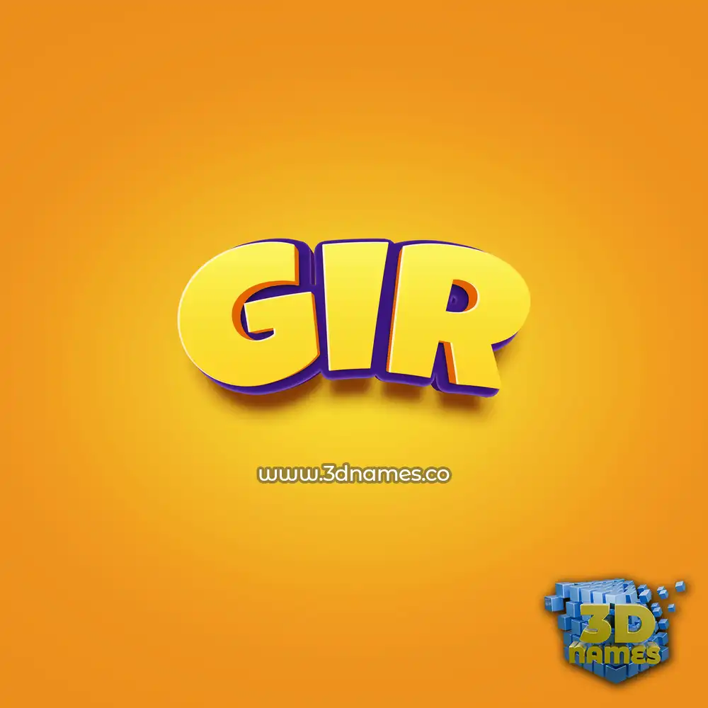 gir in Orange Toon style - 3D name wallpaper