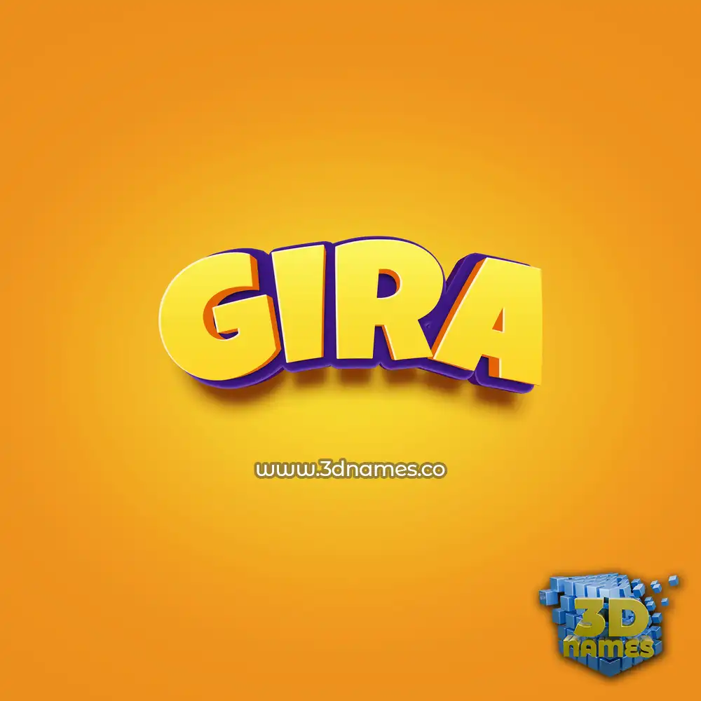gira in Orange Toon style - 3D name wallpaper