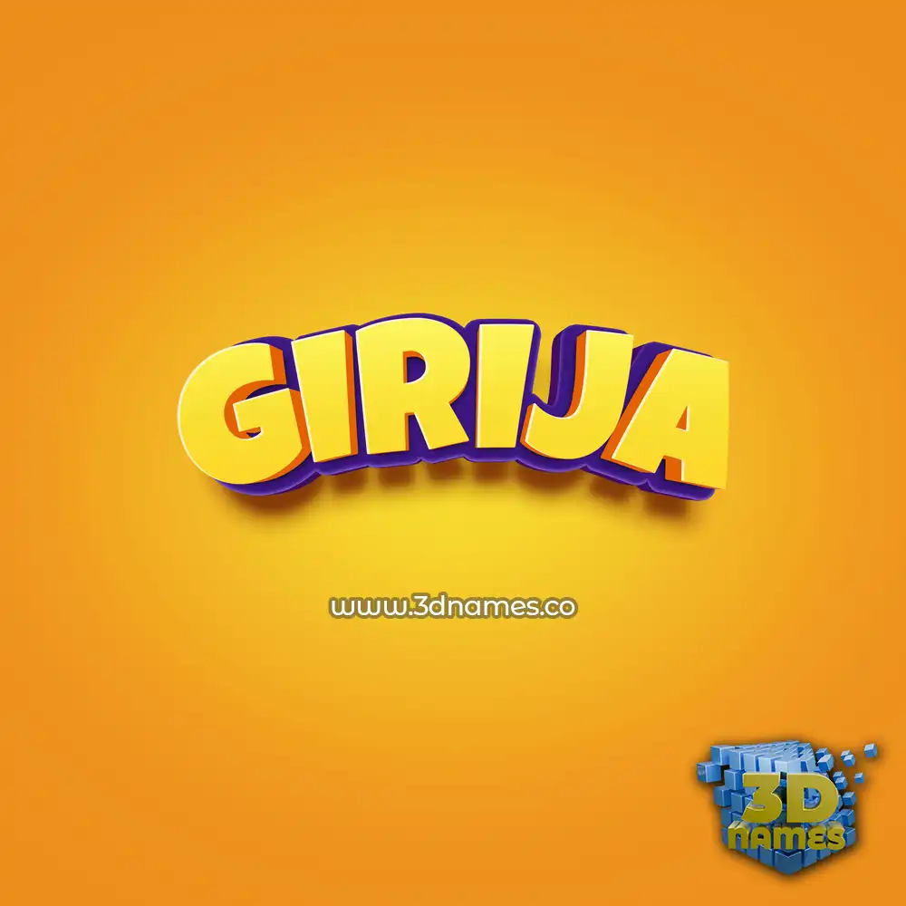 girija in Orange Toon style - 3D name wallpaper