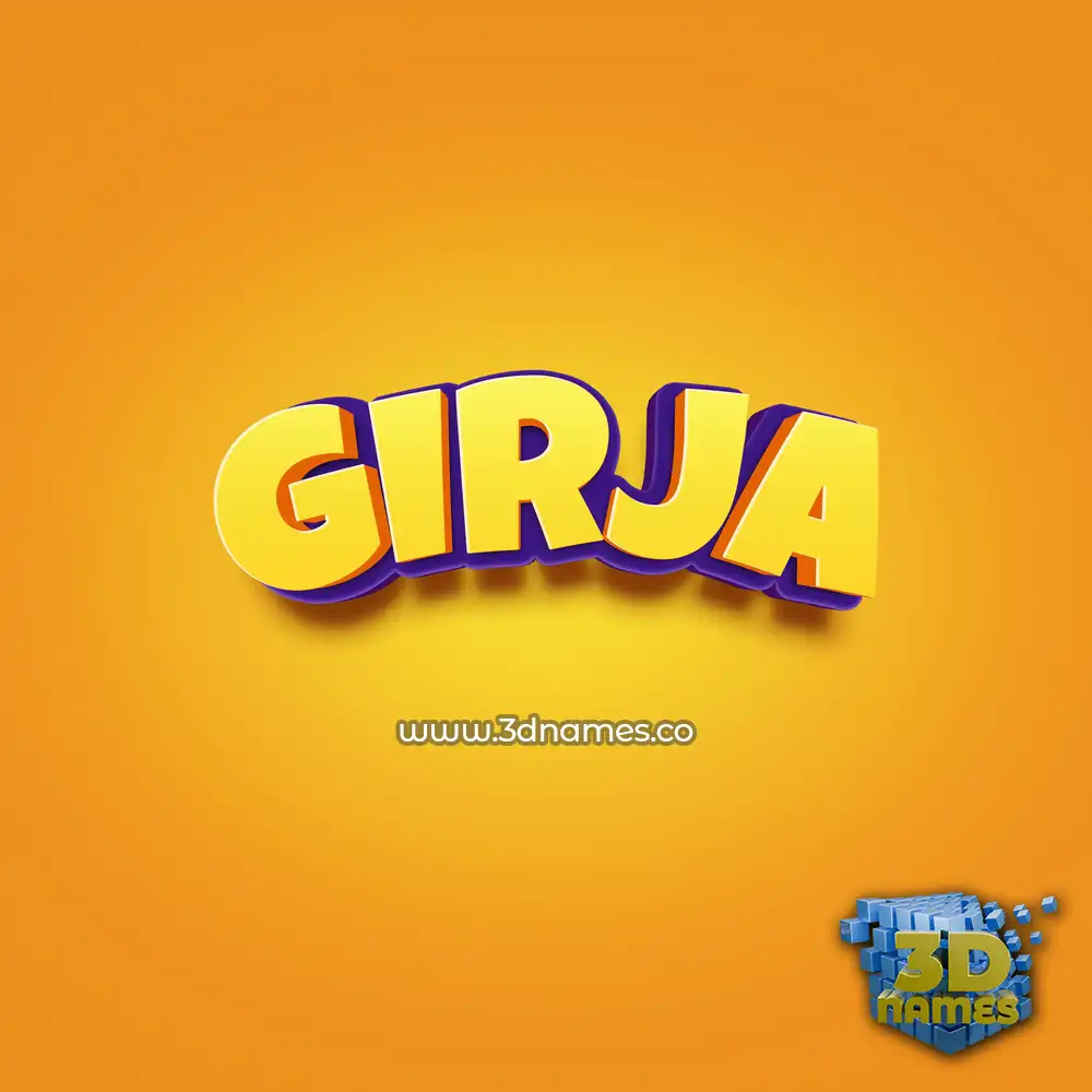 girja in Orange Toon style - 3D name wallpaper