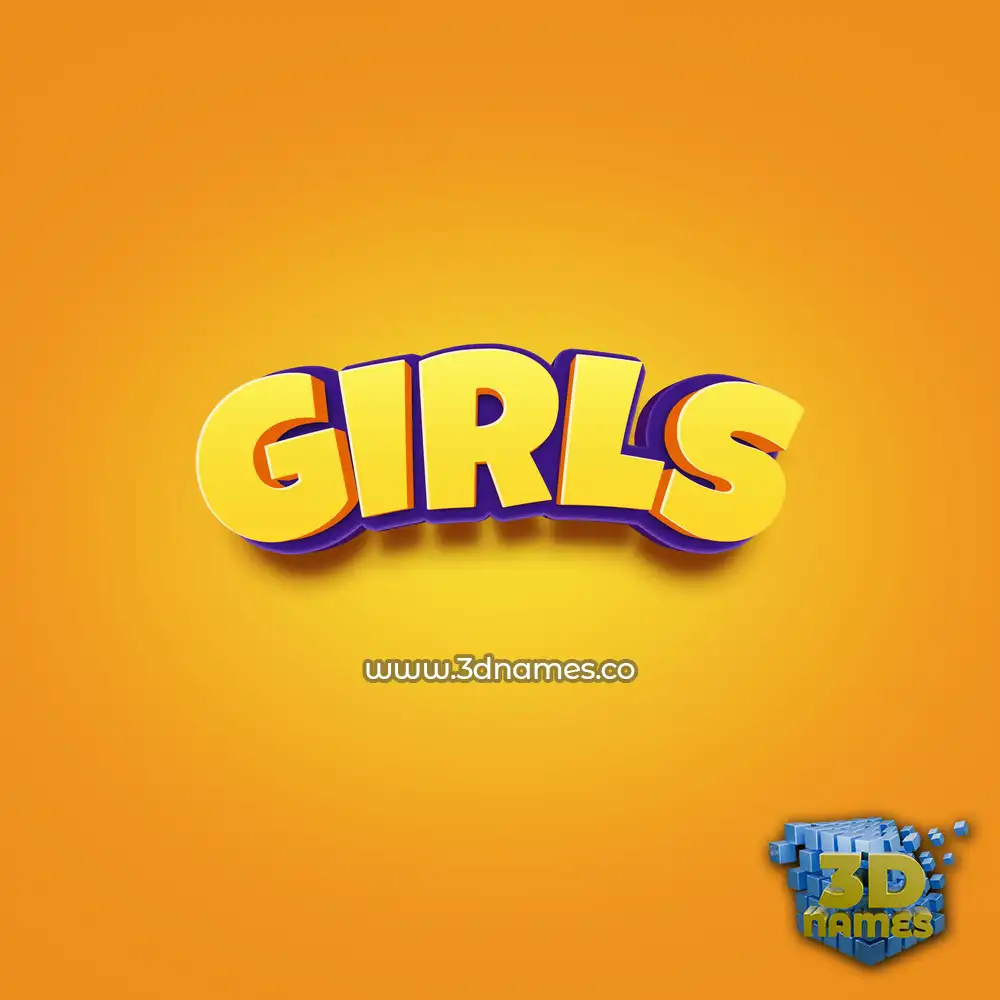 girls in Orange Toon style - 3D name wallpaper