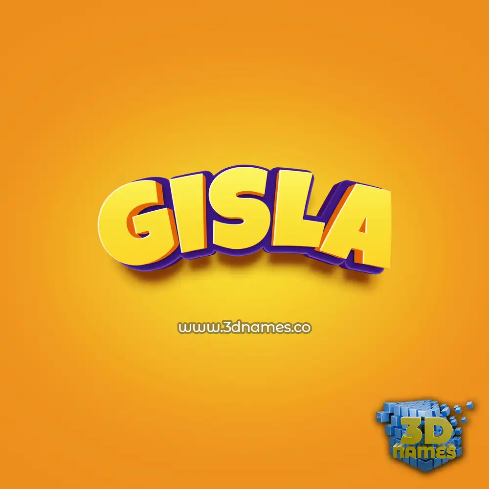 gisla in Orange Toon style - 3D name wallpaper