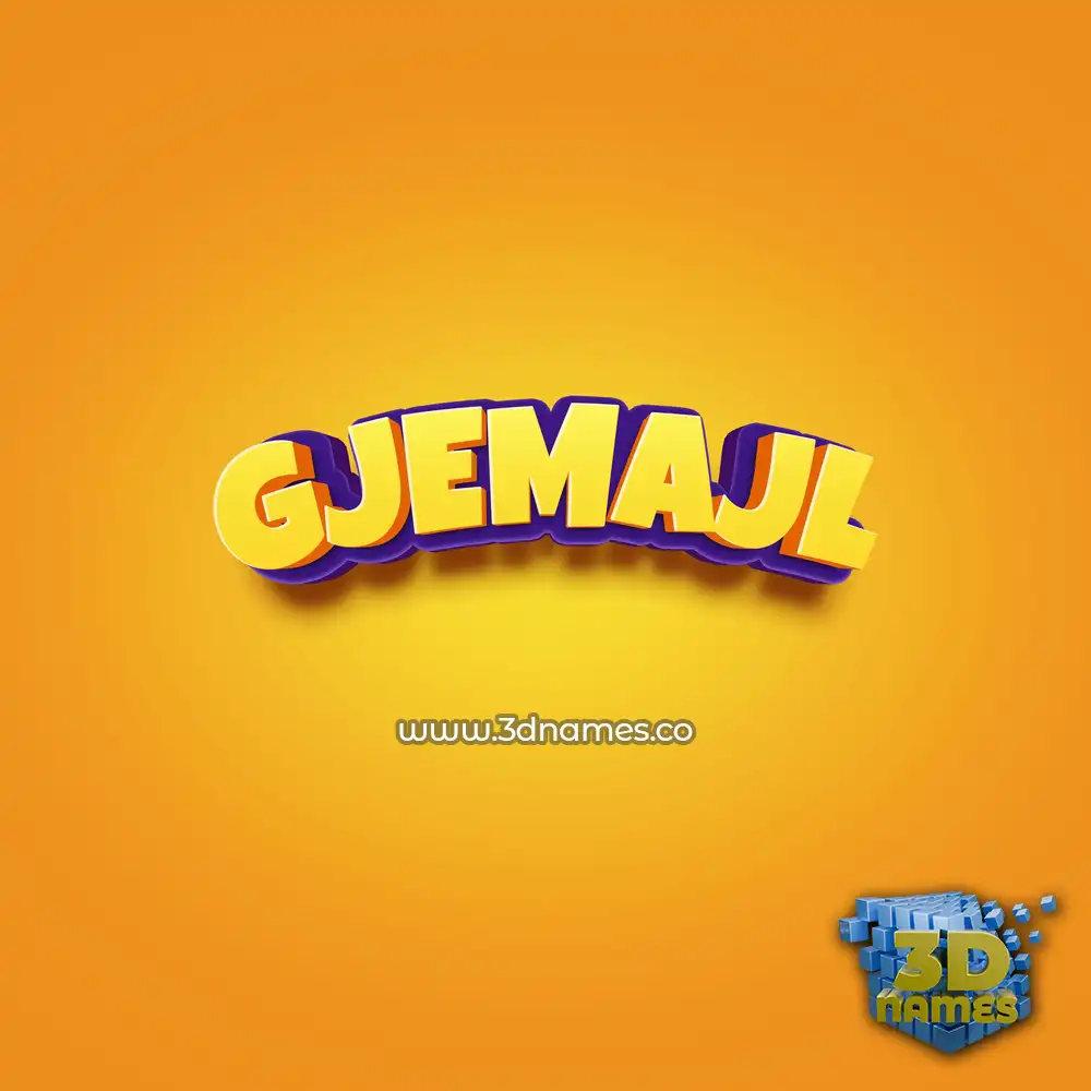 gjemajl in Orange Toon style - 3D name wallpaper