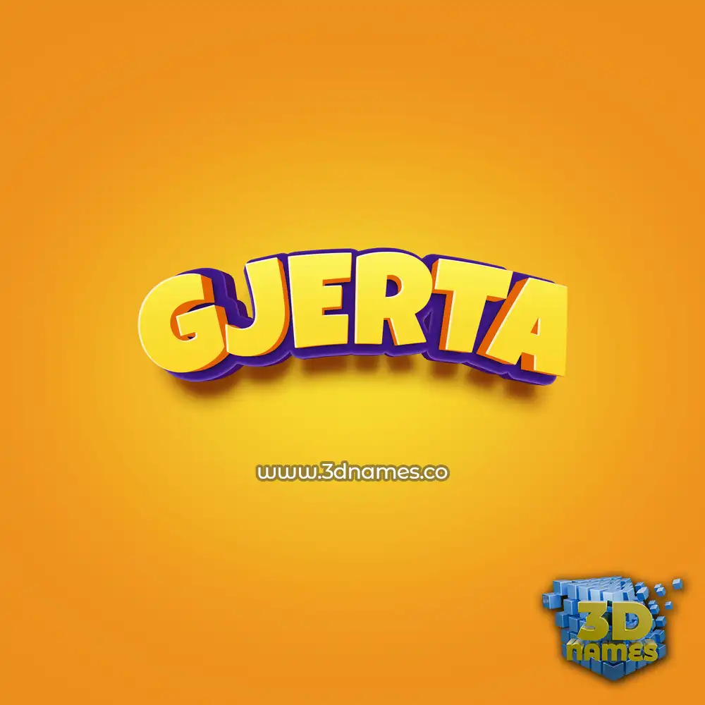 gjerta in Orange Toon style - 3D name wallpaper