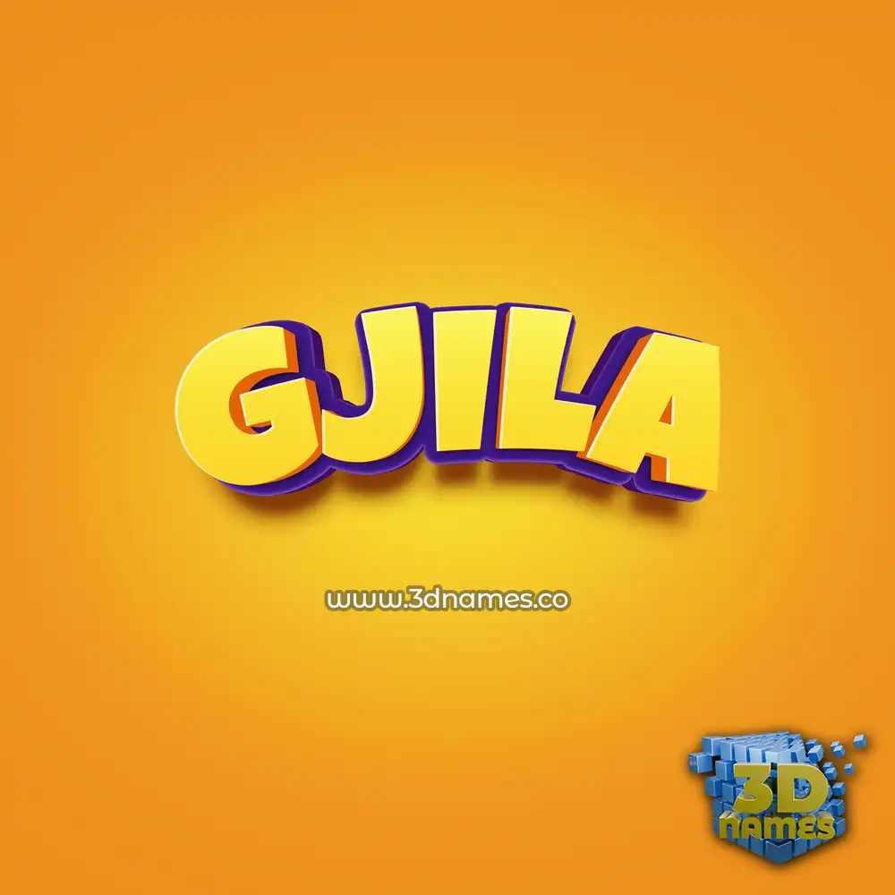 gjila in Orange Toon style - 3D name wallpaper