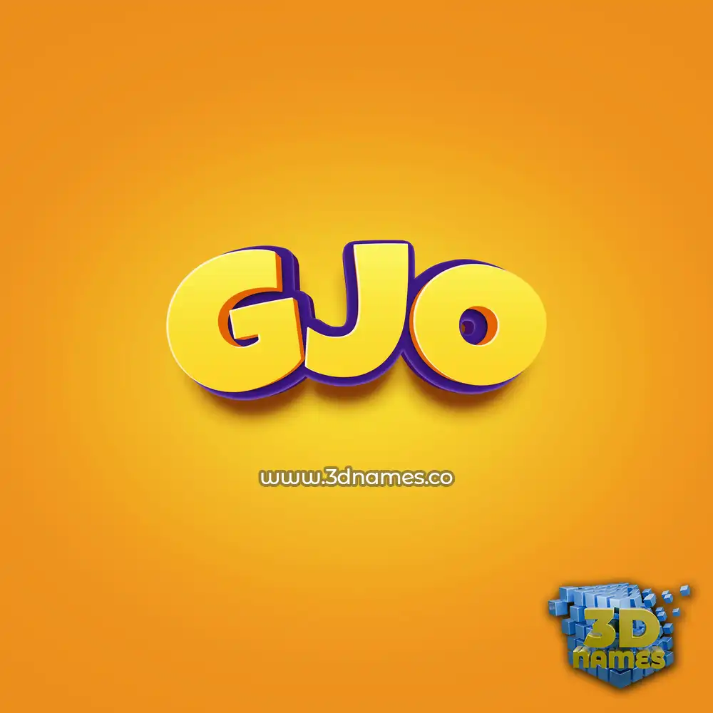 gjo in Orange Toon style - 3D name wallpaper
