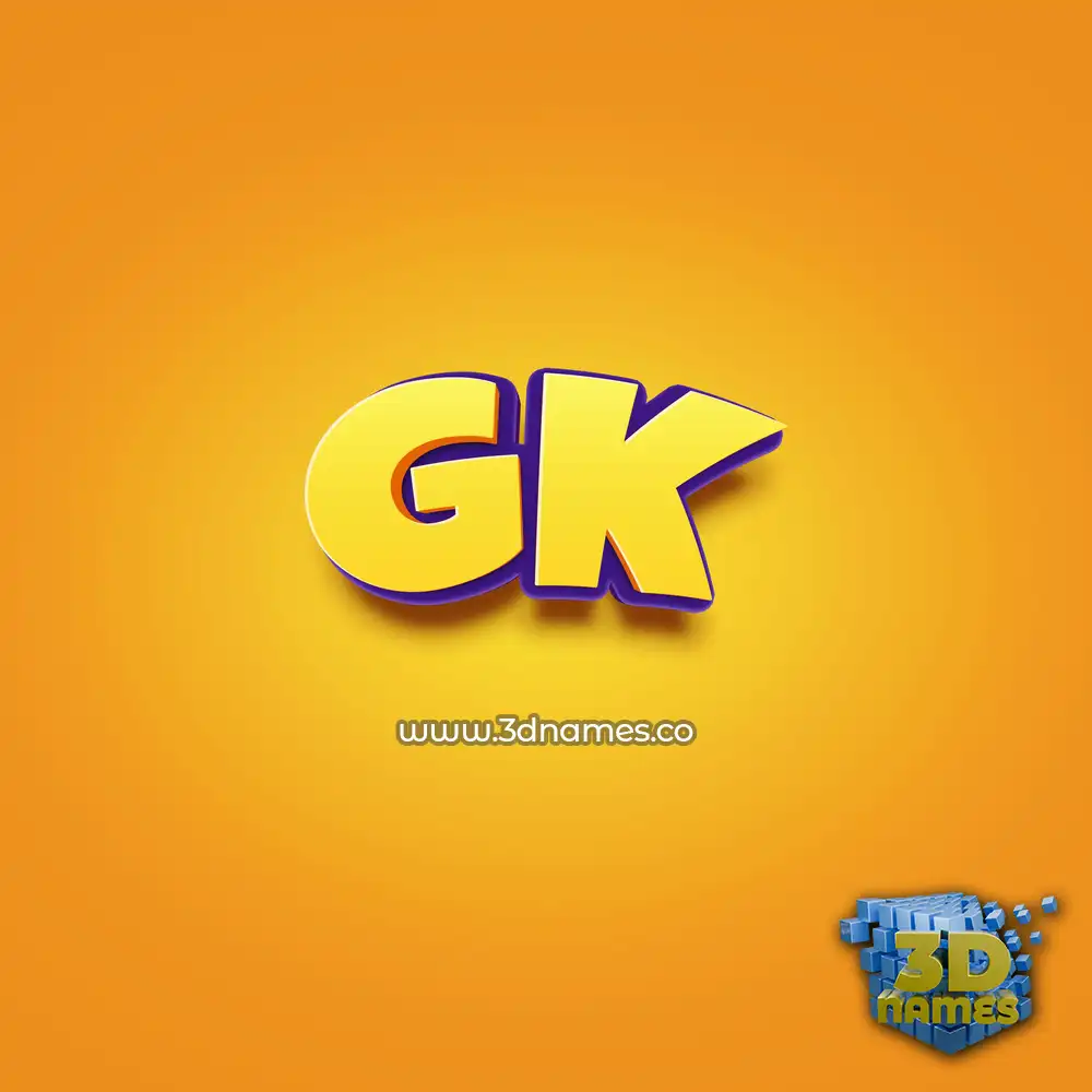gk in Orange Toon style - 3D name wallpaper