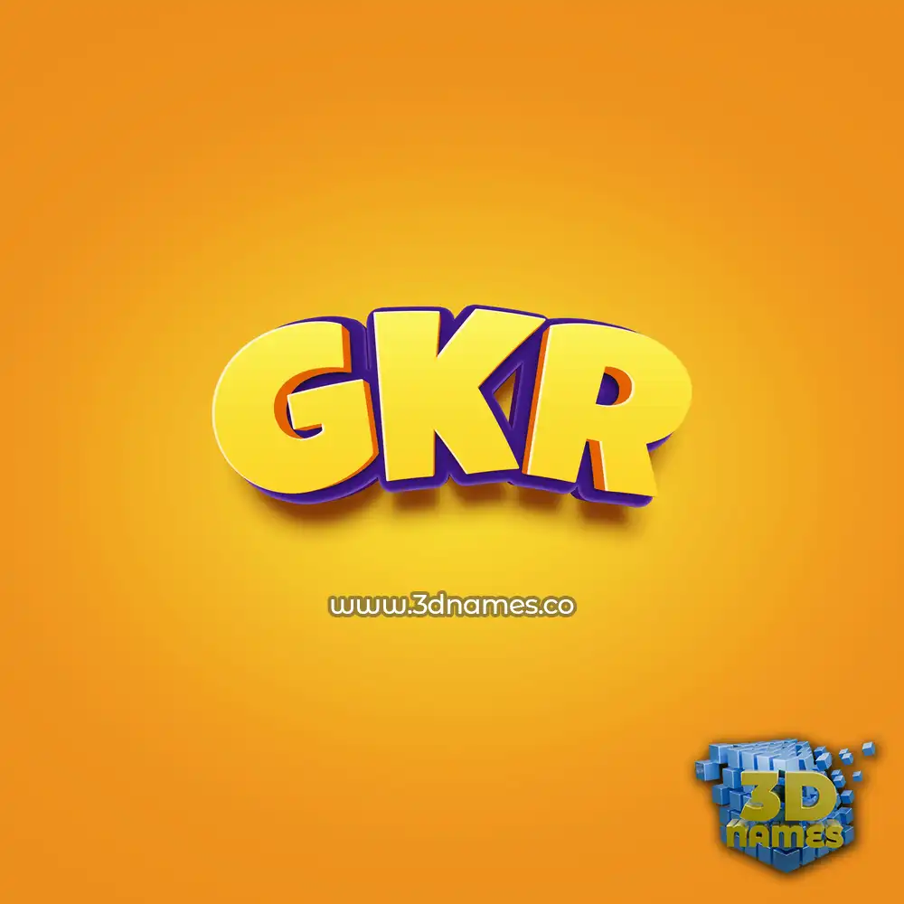 gkr in Orange Toon style - 3D name wallpaper