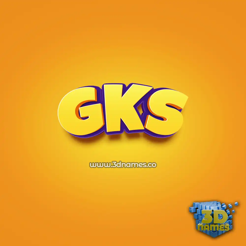gks in Orange Toon style - 3D name wallpaper