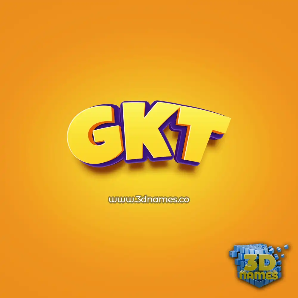 gkt in Orange Toon style - 3D name wallpaper