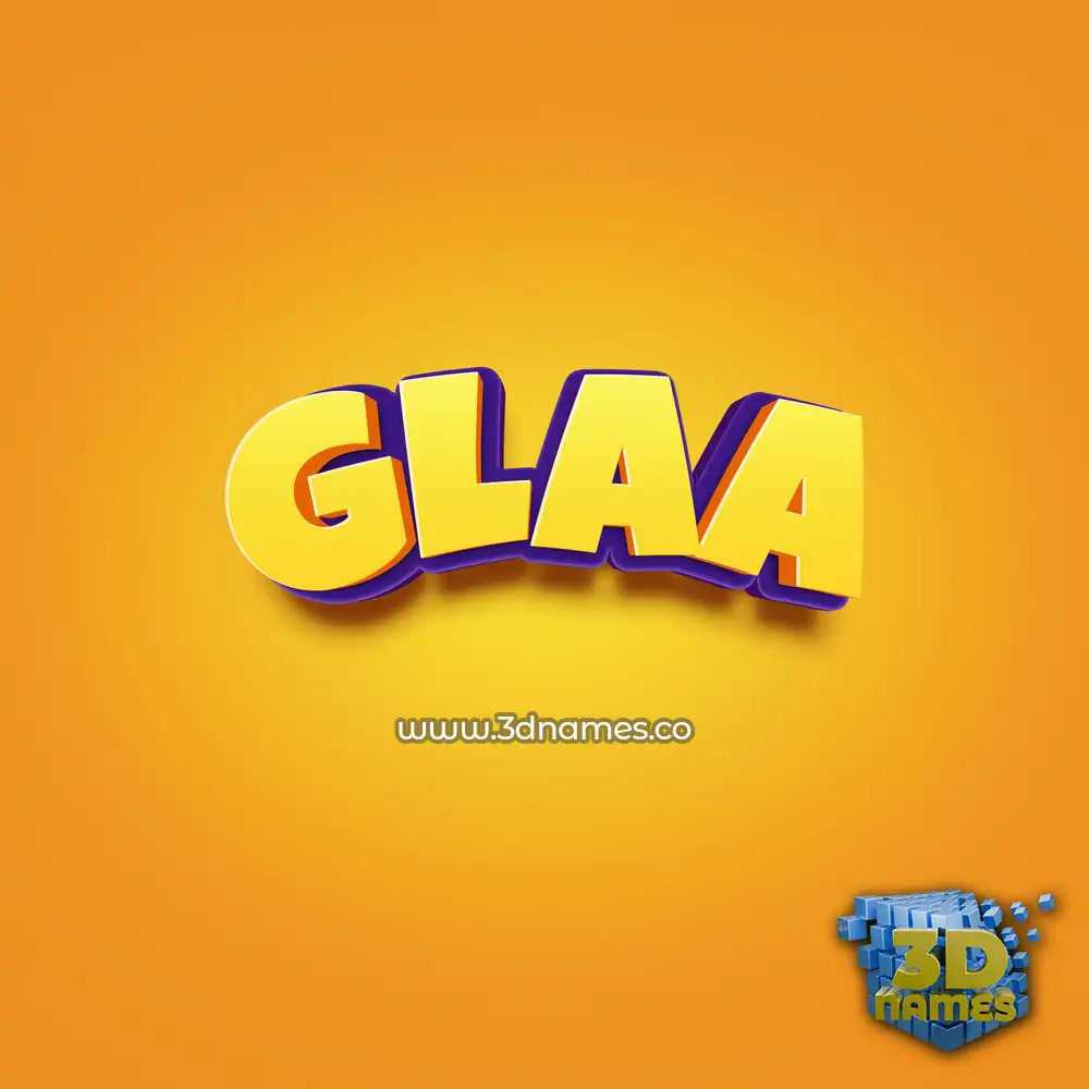 glaa in Orange Toon style - 3D name wallpaper