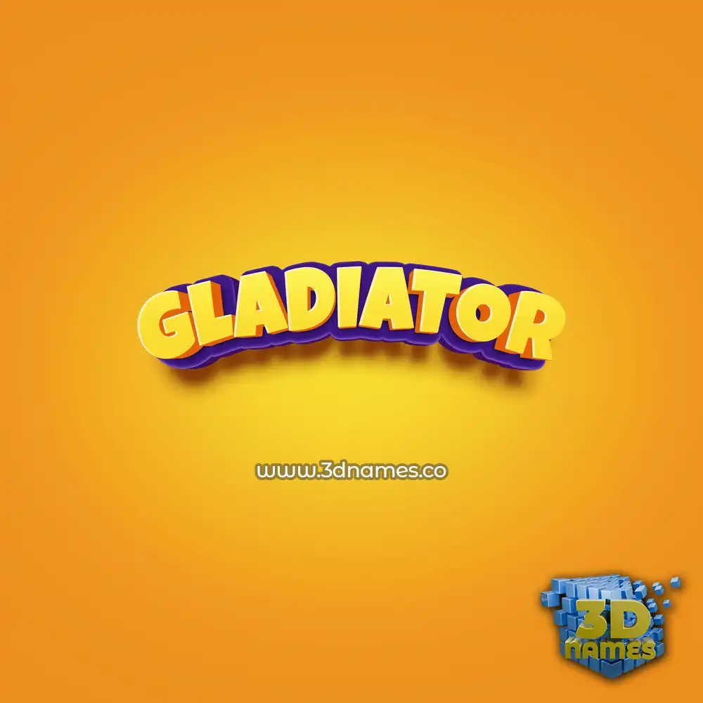 gladiator in Orange Toon style - 3D name wallpaper